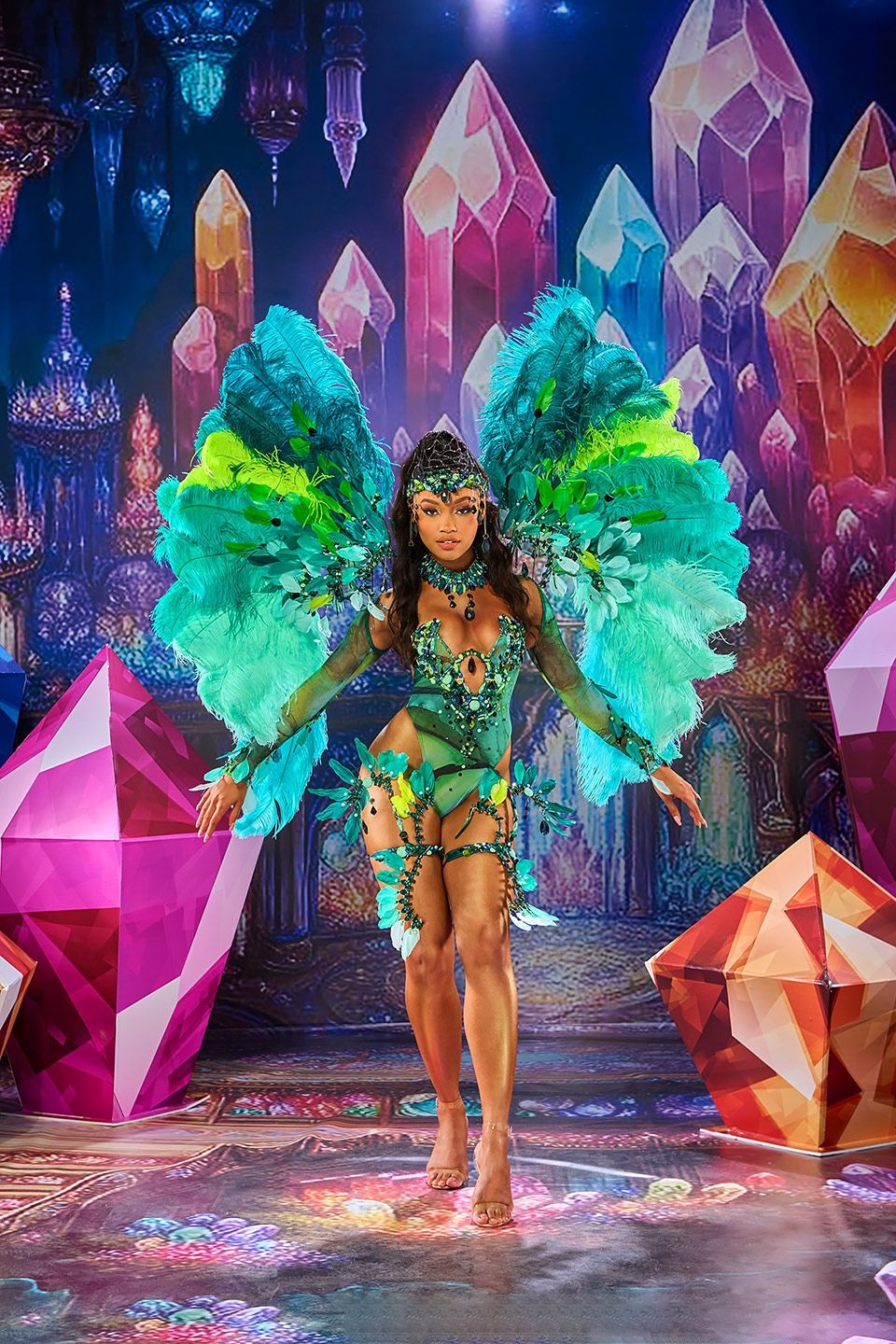 malachite Includes Bra, Bottom or Monokini, Crown, Neck, Sleeves, Pair of Legs, and Earrings in Harts Carnival, trinidad-carnival - 2025